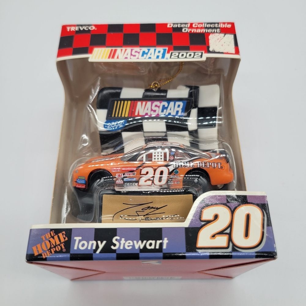 Trevco Nascar Tony Stewart Christmas Ornament.  Vintage 2002